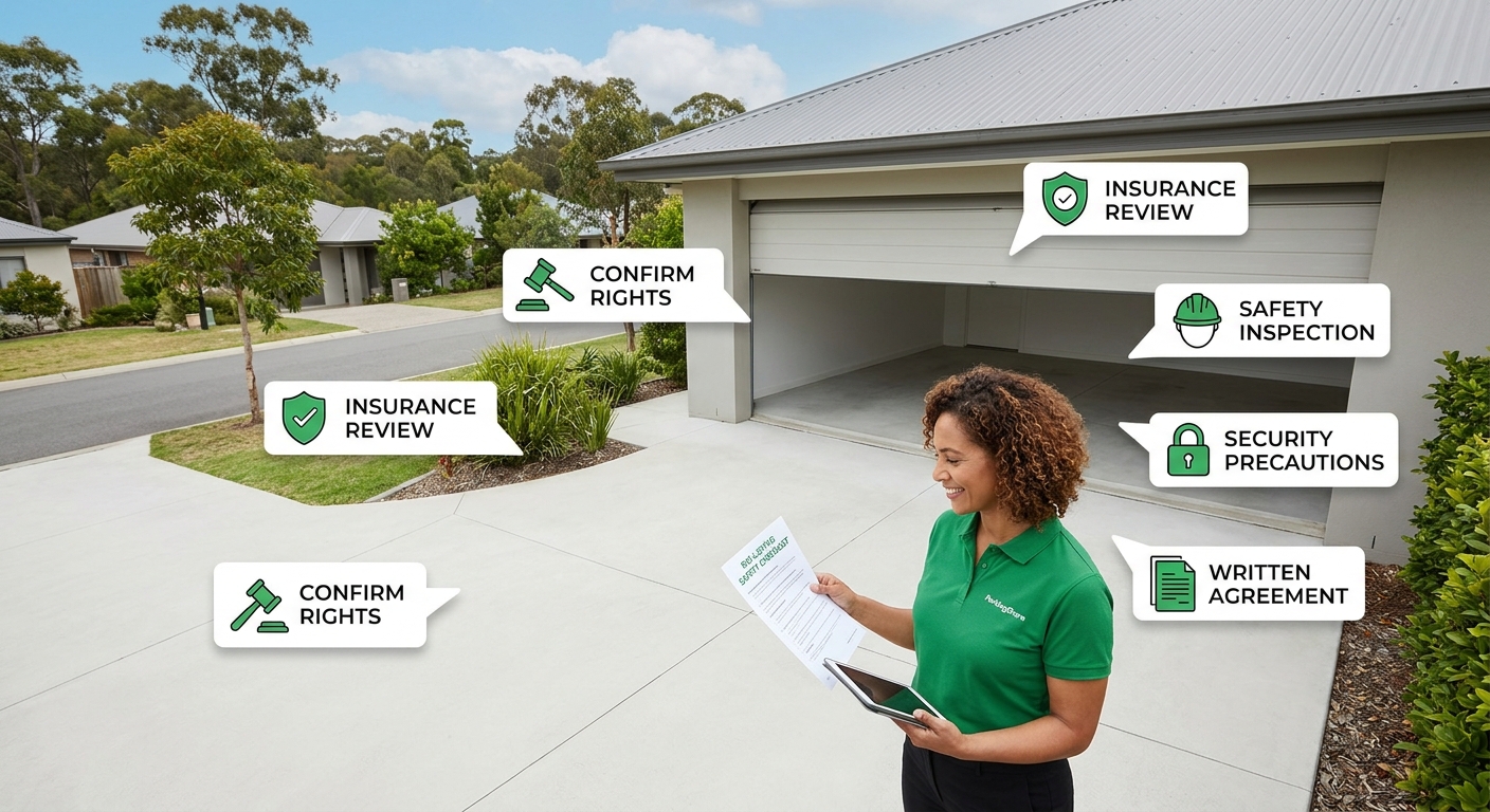 Safety checklist for renting out a private garage driveway or parking space in Australia