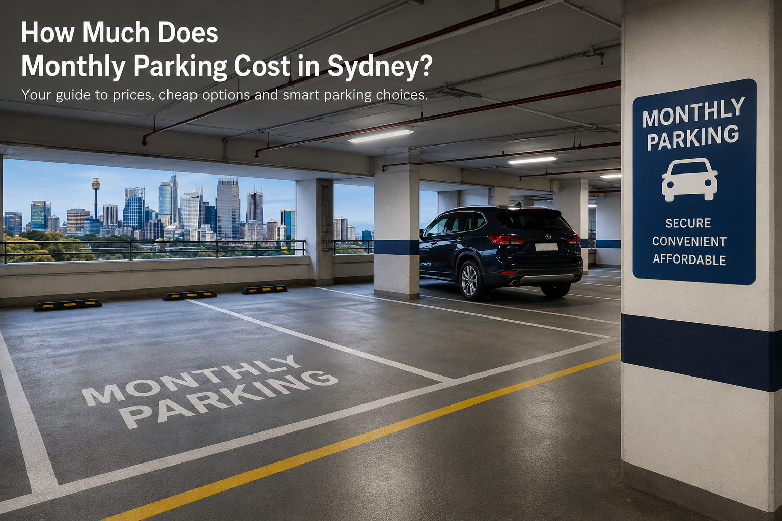 Monthly parking space in a secure undercover car park in Sydney Australia